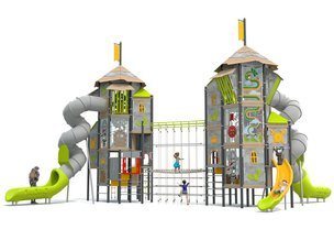 Set mare temă pădure turn cu tobogane pentru loc de joacă - BGL-1403