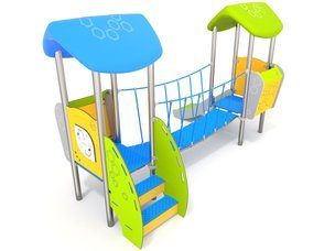 Set cu două turnuri cu podeț pentru loc de joacă - BGL-7107